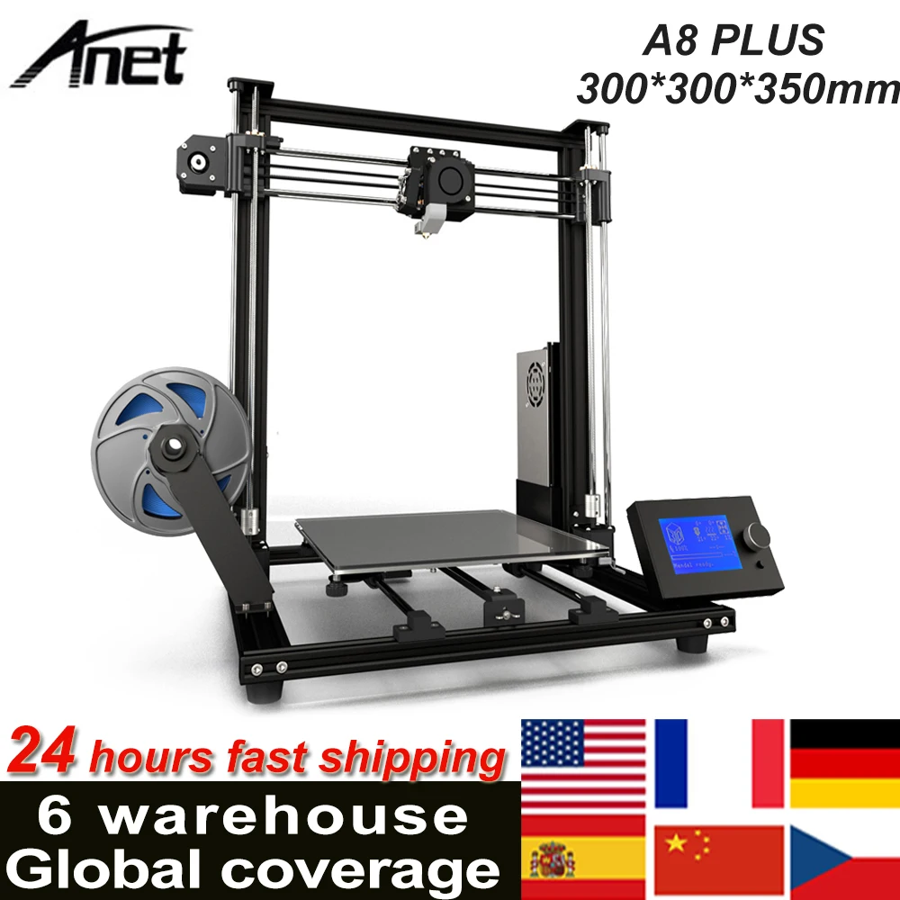 Модернизированный Настольный 3D принтер Anet A8 Plus i3 наборы сделай сам самосборка