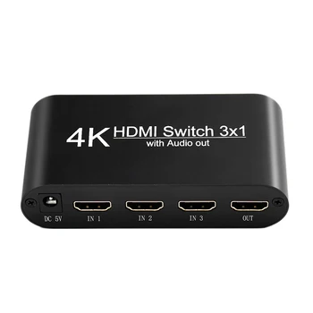 

4K HDMI Switch Audio Splitter 3 in 1 Out Extractor Adapter for XBOX 360 PS4 Smart Android HDTV