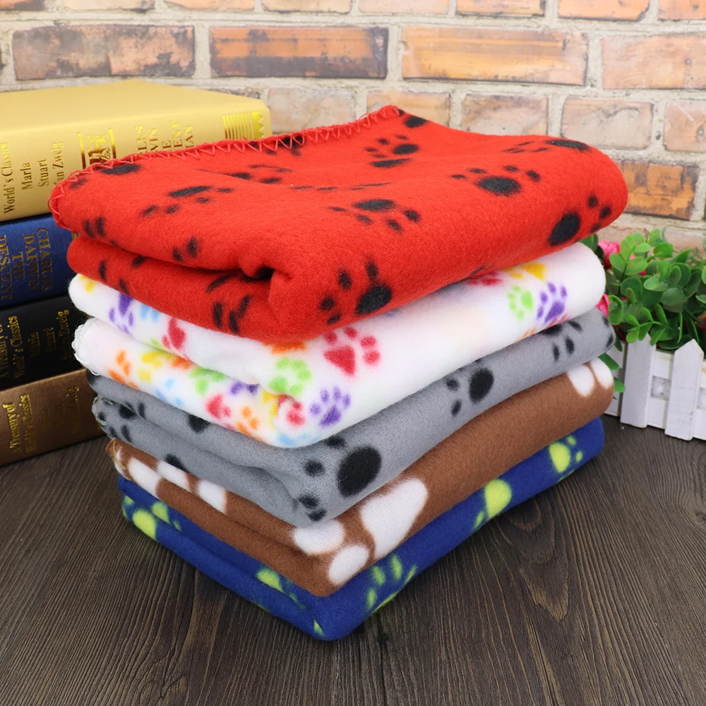 Pet Blanket Paw Print Dog Blanket Soft Warm Dog Cat Bed Mat Puppy Dogs Sleeping Blankets Bath Towel For Small Medium Large Dogs Cats Pug
