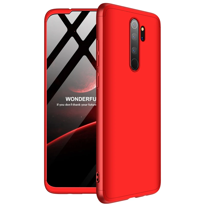 10 шт./партия для Xiaomi Redmi Note8 Pro 360 полная защита чехол для телефона для Redmi Note 8 Pro Чехол 3 в 1 ультра тонкий жесткий чехол из поликарбоната - Цвет: Red