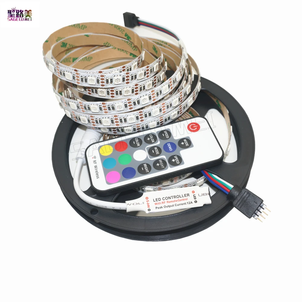 5 м/рулон светодиодный полосы+ USB/DC штекер контроллер DC5V RGB 5050 для светодиодный Декор лампы HD ТВ Настольный плоский экран ЖК-телевизор ПК смещенное освещение