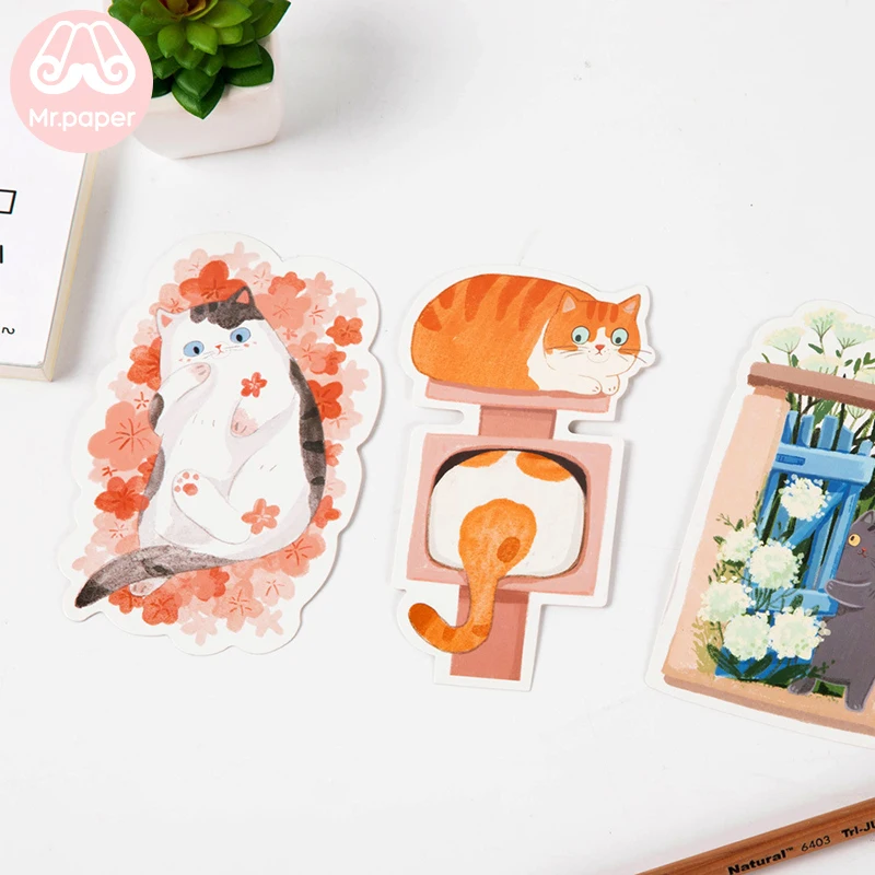  Mr paper .30 pcs Cute Cartoon Cat Series Of Postcards Group Invitation Greeting Card Wish Card Gift
