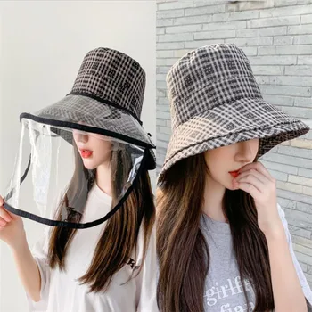 

2020 New Anti-virus Hat Girls Dust-proof Summer Shade Cap Face Protection Cover Female Trendy Fisherman Hats Anti-fog Splash