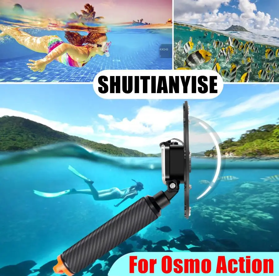 Водонепроницаемый чехол для объектива для подводного плавания DJI Osmo Action Dome port+ Floaty Stick+ сумка для хранения аксессуаров для экшн-камеры DJI