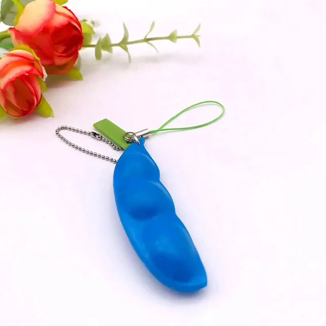 Color Fidget Toy Antistress Squeeze Edamame Relieve Stress Toy Pop Lovely it Squeeze Beans Surface Emotion Figet Toys Keychain 5