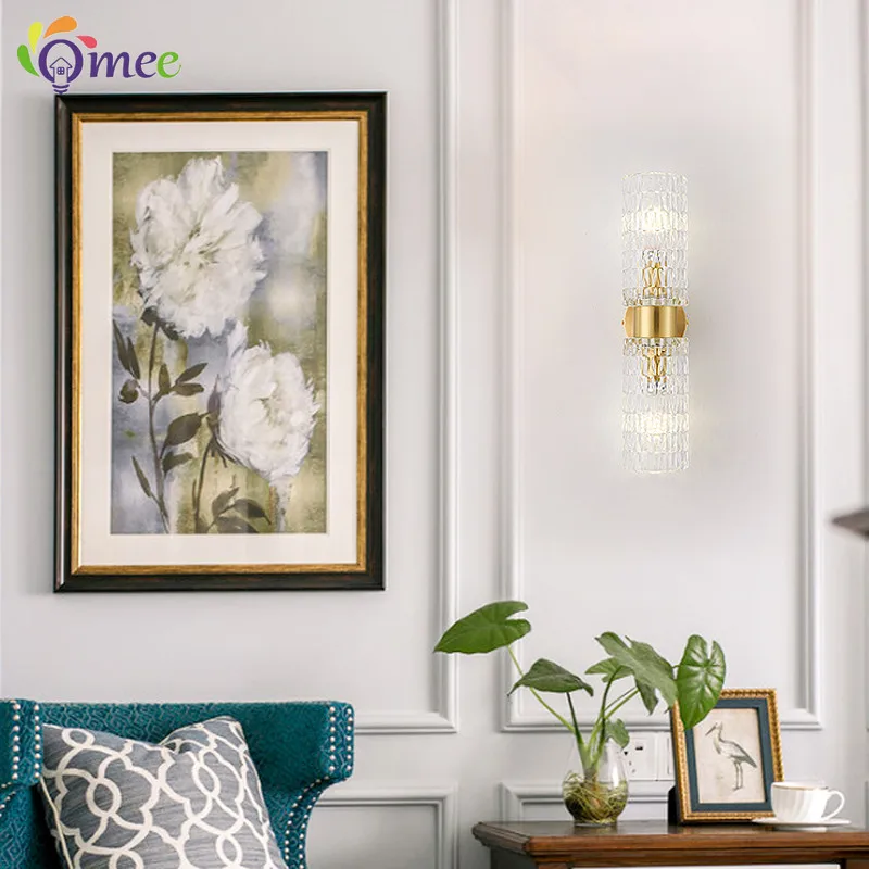 Nordic LED Wall Lamps Glass Bedroom Bedside Lamp Living Room Background Corridor Foyer Creative Sconce Wall LightS Fixture E14