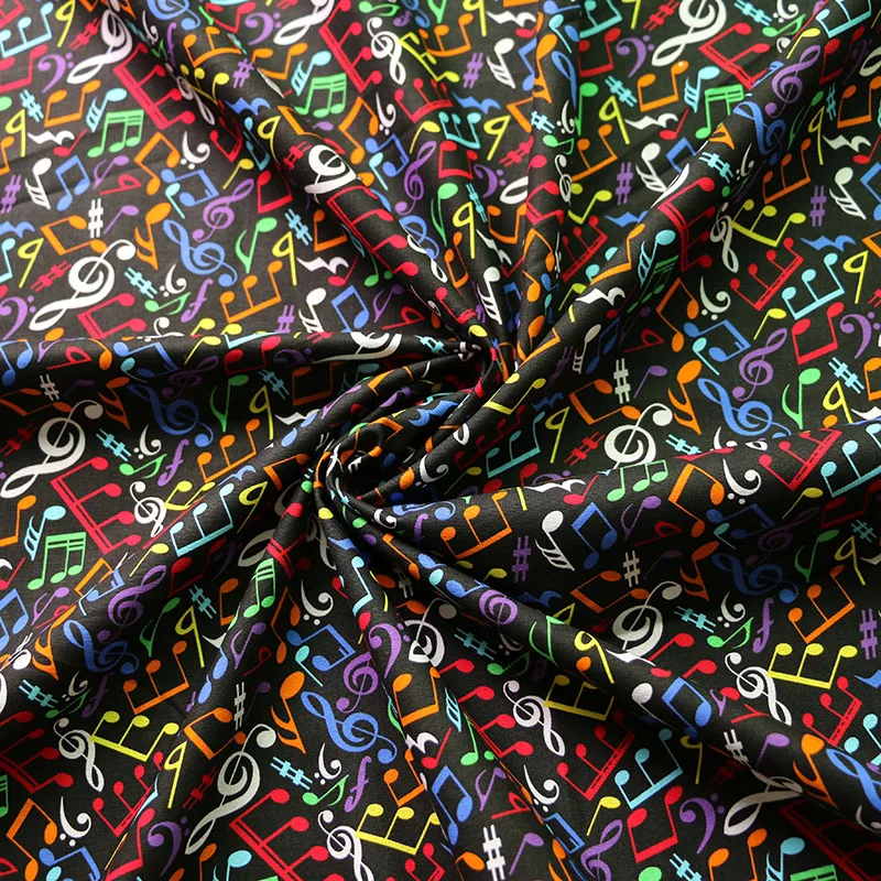 100cm*110cm Music Note Print Cotton Cloth Craft Diy Zakka Cotton Material Fabric Poplin