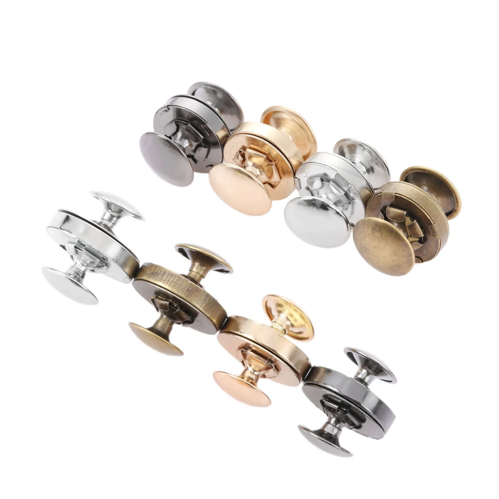 

10 Sets Metal Magnetic Snaps Double Rivet Clasps Buttons Fasteners Buckles Leather Bag Purse Clothes Sewing Accessories 14/18mm