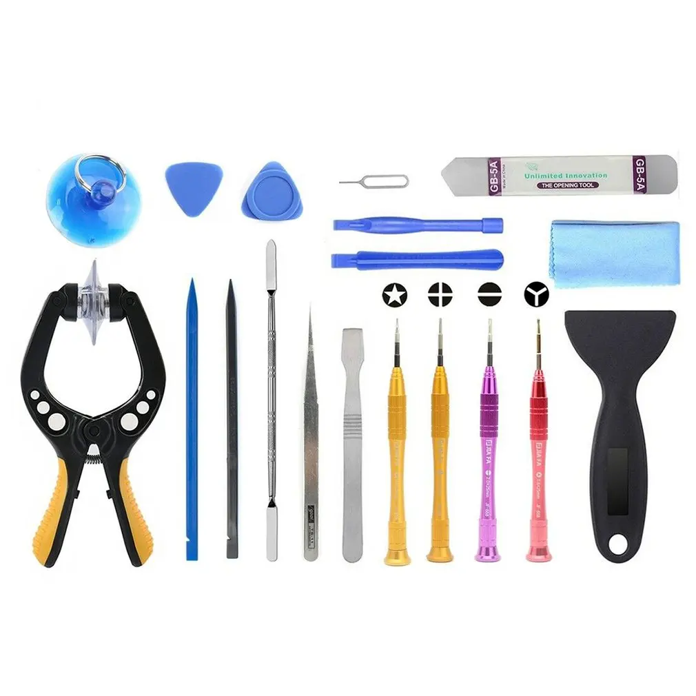 

JF-8131 19 in 1 Metal + Plastic Disassemble Repair Tool Kit Cell Phone Repair Tool Kits for Phone Repair Tools
