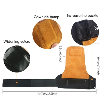 

Cowhide Gym Gloves Grips Anti-Skid Weight Lifting Deadlifts Workout Fitness Gloves Palm Protection