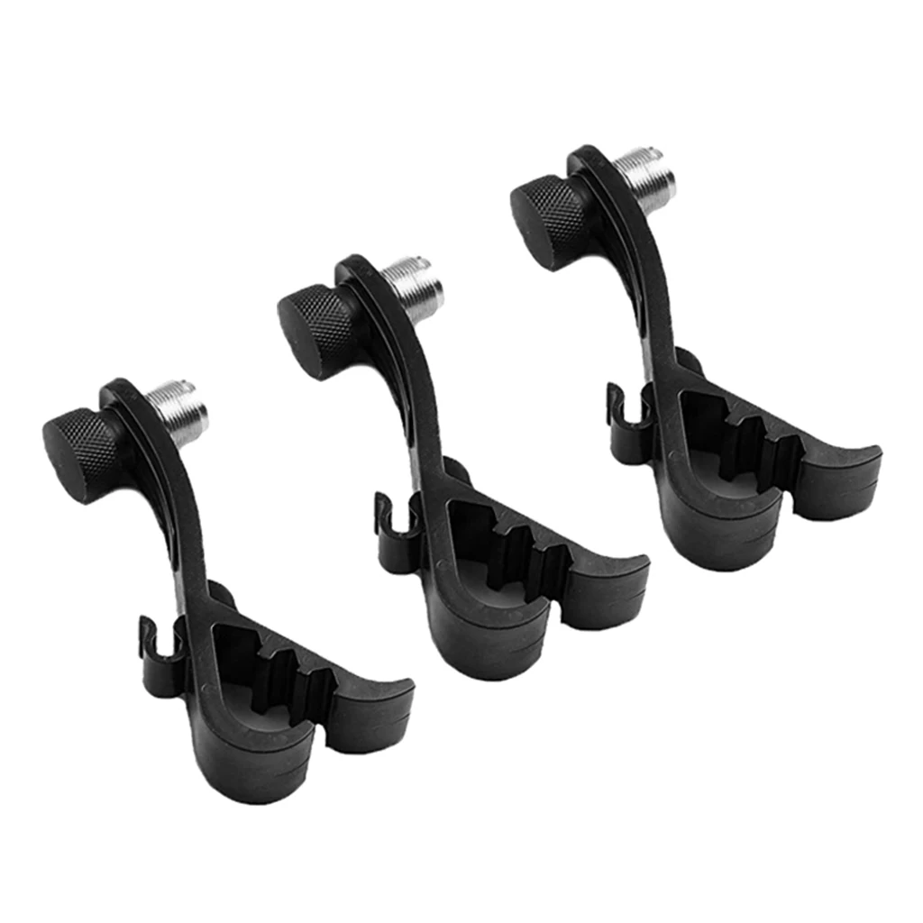 3 Pcs Adjustable Clip On Drum Rim Shockproof Mount Microphone Mic Clamp Holder Drum Mount