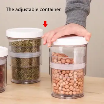 

Fridge Spices Glass For Telescopic Vacuum Adjustable Food Storage Containers Grain Storage Tank Home Kitchen Storage Accessories