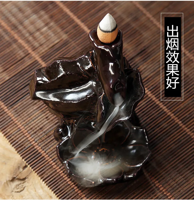 19 Style Creative Ceramic Incense Holder Portable Backflow Censer Aromatherpy Burner with Reflux Cones+ 10Pcs Incense