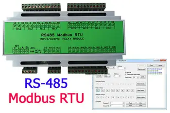 

RS485 Modbus RTU Relay (DIN Rail, 8 channels relay + 8 inputs, 2 counters)