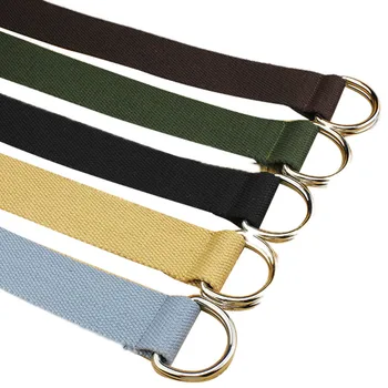 

Double loop canvas belt belt belt men and women students lovers waistband Korean Style Canvas Belts Harajuku Buckle 2020 New