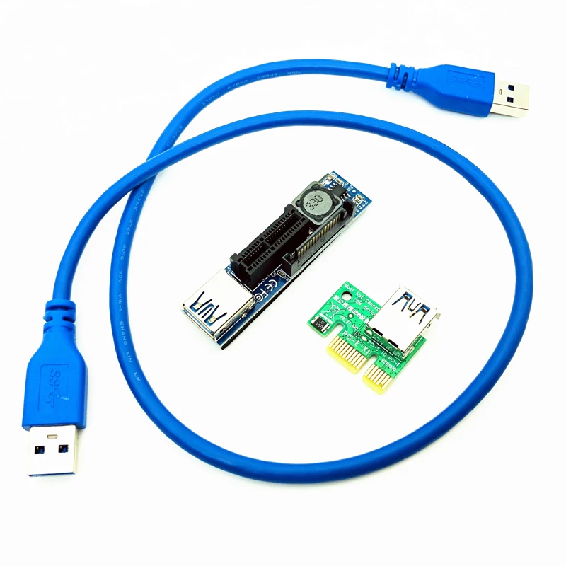 Riser PCI Express x1 Extension Cable PCI-E 1X Slot Riser Card Extender PCI-Express Lead60cm USB3.0 Cable for Network