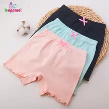 LEAPPAREL/штаны для девочек; однотонные короткие леггинсы с эластичной резинкой на талии; хлопковые осенние детские мягкие брюки
