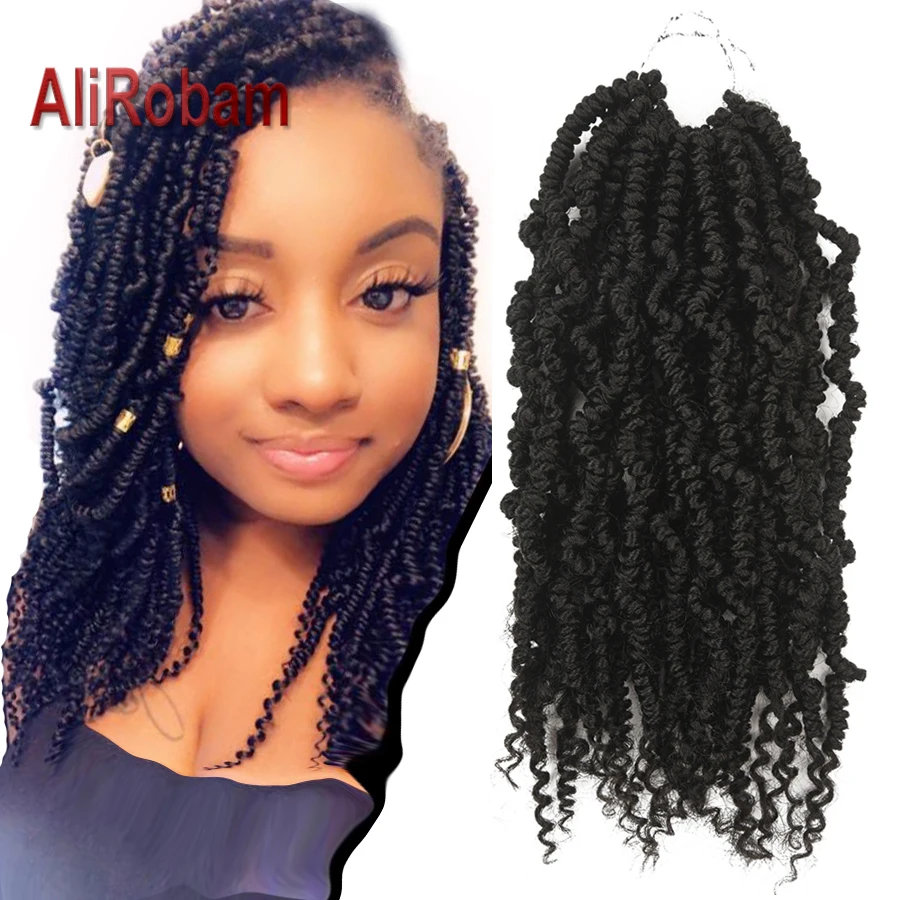 

24strands/pack Passion Twist Hair Crochet Hair Synthetic Ombre Pre looped Fluffy Spring Bomb Twists Braiding Hair