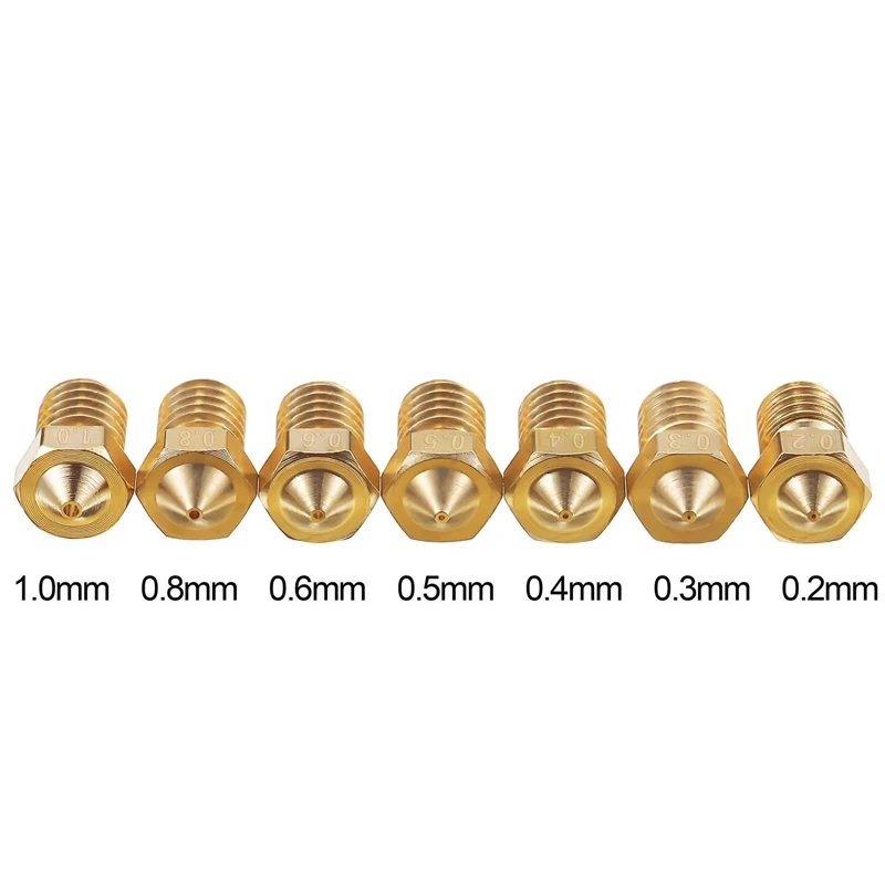 V5 V6 Nozzle 0.4mm 0.3mm 0.2mm 1.0mm Copper 3d Printers Parts Extruder Threaded 1.75mm 3.0mm Filament Head Brass Nozzles Part