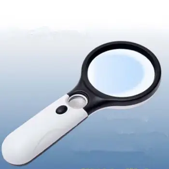 

1pc 3 LED Light 45X Handheld Magnifier Magnifying Glass Lens Jewelry Loupe Magnifying Glass Magnifying Mirror