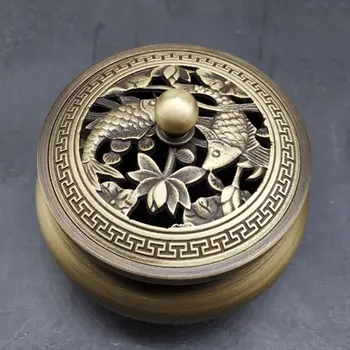 

Classical Incense Alloy Mini Incense Burner Metal Craft Home Decoration-Bronze T8WB