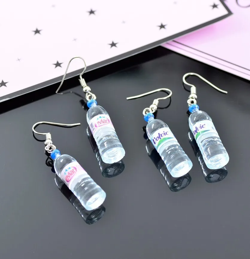 

Creative Handmake Earrings Simulation of Mineral Water Bottles Earrings Cute Woman's Fashion Jewelry
