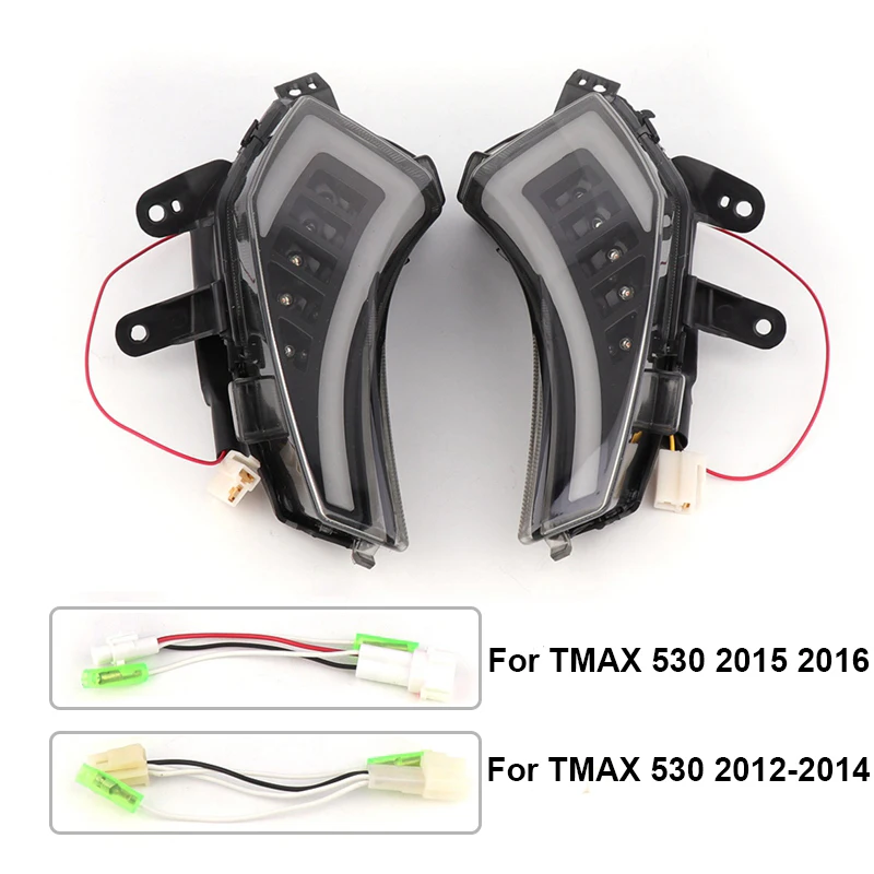KEMiMOTO для Tmax 530 светодиодный светильник s Передний Задний задний тормозной светильник Светодиодные указатели поворота Задний светильник для YAMAHA Tmax 530 2012