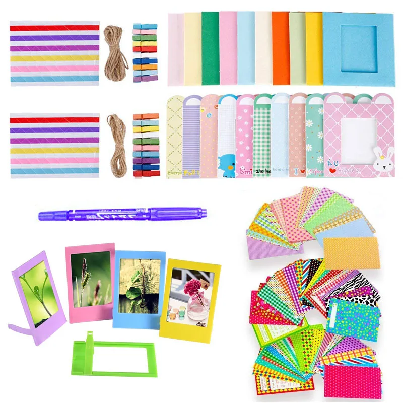 

1 Set Fujifilm Instax Mini 9 8 7s Camera Accessories Wall Hang Frames Film Frames Stickers Mark Pen Bundles