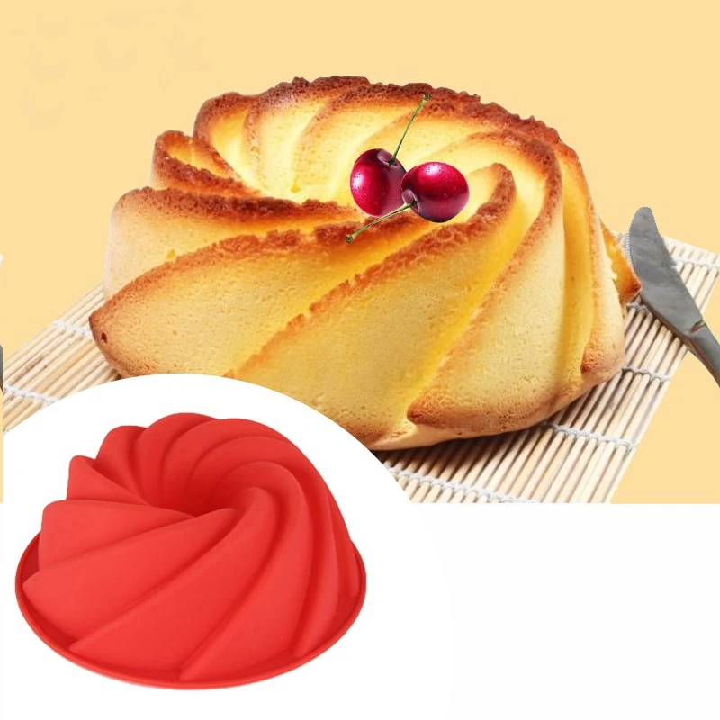 

3D Big Swirl Shape Silicone Butter Cake Mould Kitchen Baking Form Tools for Cake Bakery Baking Dish Bakeware Mold Cake Pan