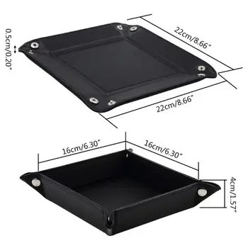 

PU Leather Desktop Organizer Decor Sundries Storage Tray for Wallets Keys Coins new