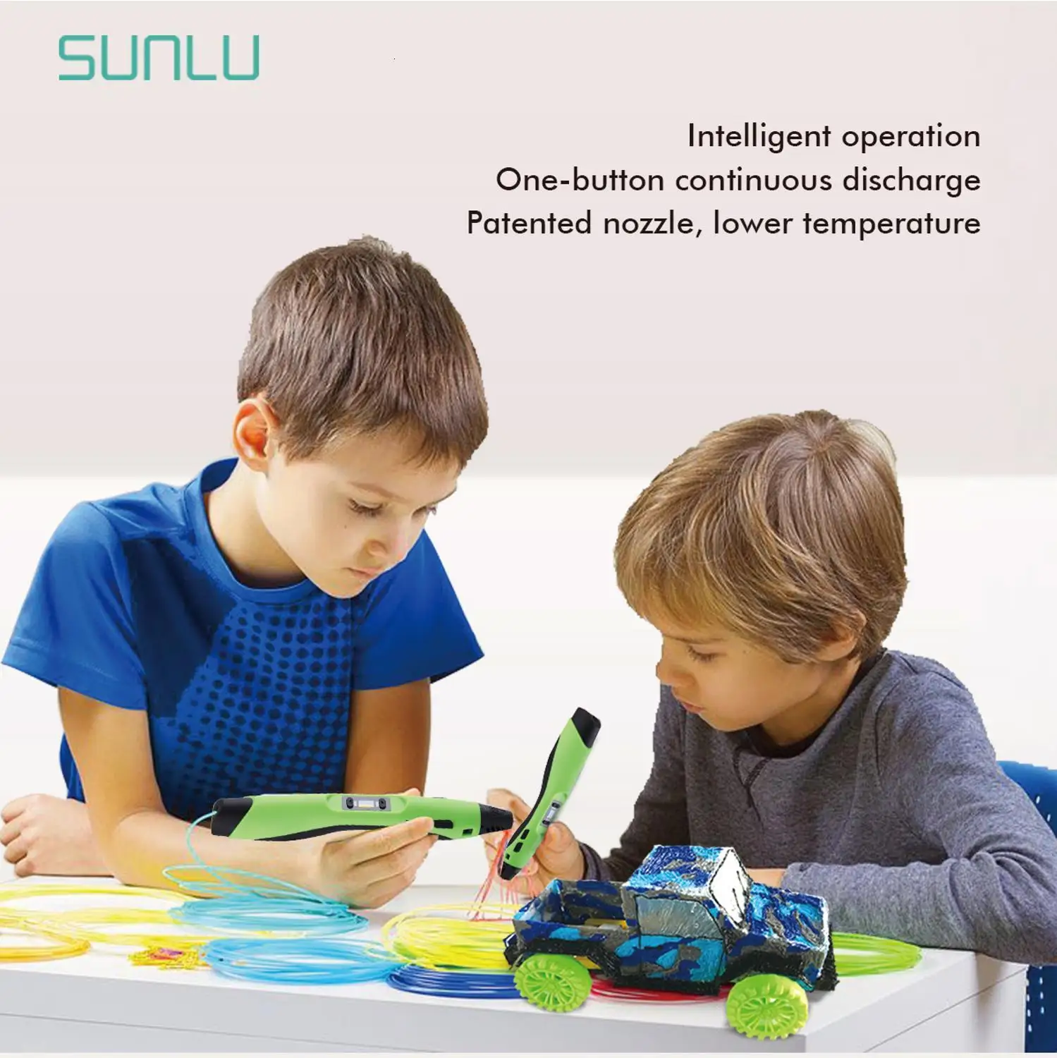 SUNLU цифровая 3D печать Ручка SL-300 3D Ручка для 1,75 мм PLA/ABS нити для детей DIY автомобильный набор игрушек