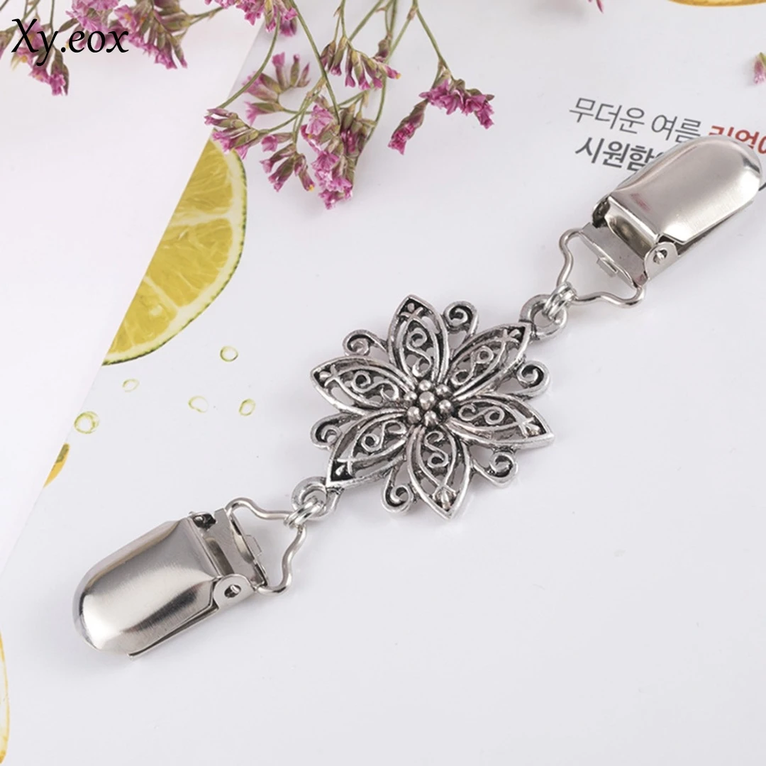 Suéter para mujer, chal, Rebeca Retro, Clips para cuello, con flores huecas, broche de pato|Alfileres de corbata y gemelos| - AliExpress