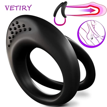 SAMOX Penis Cock Ring on for Men Delay Ejaculation Erection Sex Shop Toys for Couple Sextoy Penisring Man Dick Enlarger Rings 2