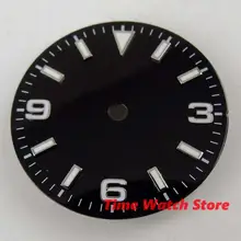 Циферблат 29 мм Мужские часы без логотипа черный циферблат подходит 3804 ETA 2836 2824 Miyota 8215 движение D172