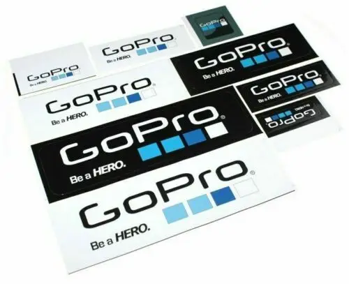 Pegatinas con Logo de Icon para GoPro Hero, conjunto de pegatinas para casco deportivo, decoración, color blanco y negro, 9 Uds.