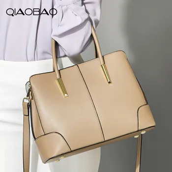 

QIAOBAO Luxury Women Shoulder Bag Genuine Leather Handbag Fashion Tote Charm Lady Crossbody Messenger Bag