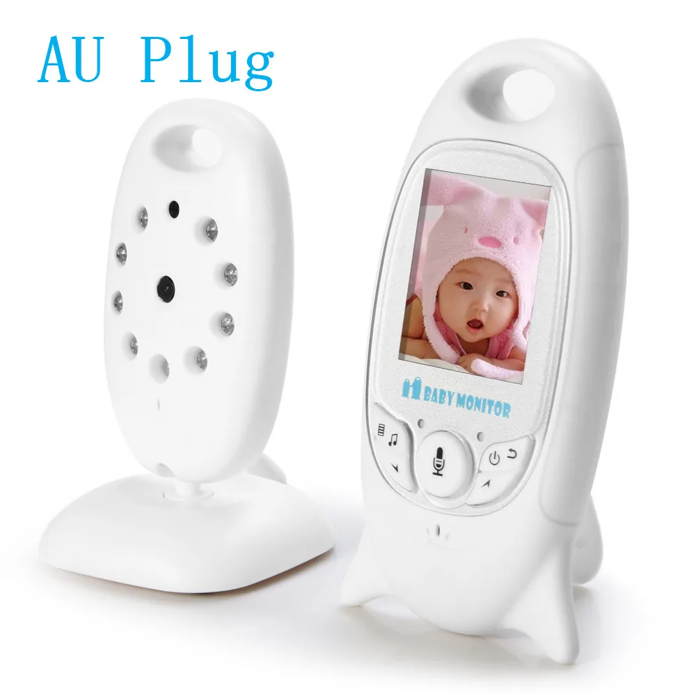 AU Plug VB601 Беспроводной Детский монитор 2,4 ГГц видео детский монитор 2 способа разговора температура дисплей ночное видение музыка няня монитор - Цвет: AU Plug