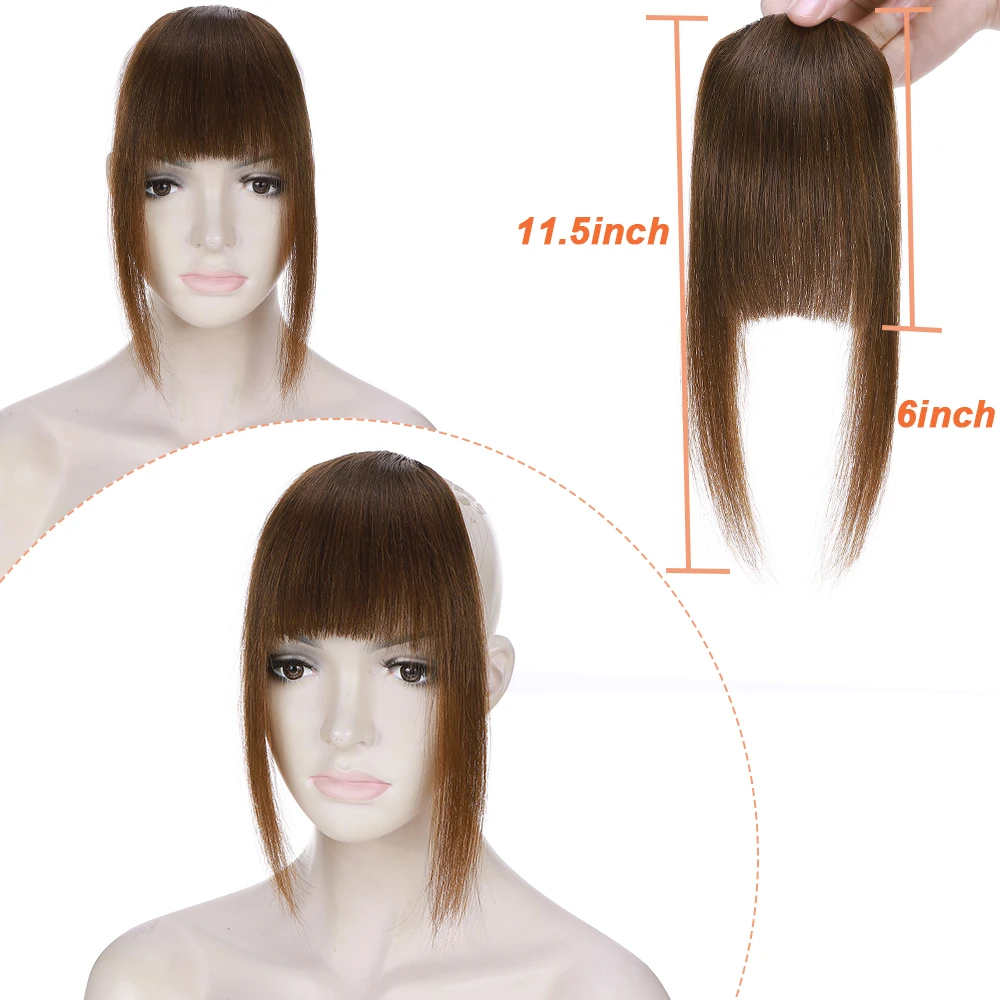 Human Hair Bangs Sego 14g French Neat With Temples 100% Real Human Hair Fringe Swept Natural Look Hair Piece