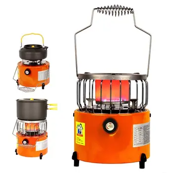 

2 In 1 Camping Stove Portable Safe Low Energy Consumption All Year Round Use Heater Camping stove for Outdoor Winter Use