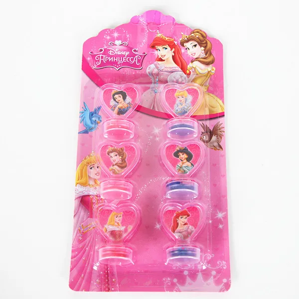 12pc/Lot Disney Princess Rings Acrylic Crystal Minnie Mouse Party Favors Frozen Kids Finger Rings Seal Stamper Kids DIY Gifts 1pc seal Princess