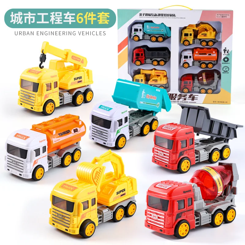 

Children Model Toy Car Inertia Engineering Vehicle Kids 1-3-5-Year-Old 6 BOY'S Excavator Firefighting Car Sub-Model