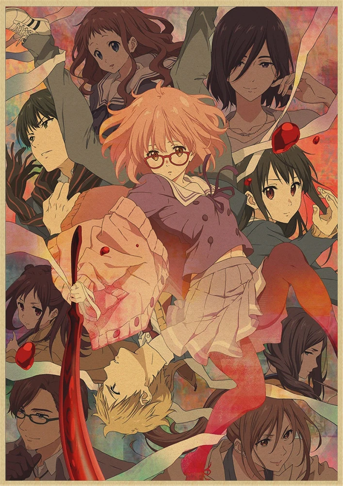 Светло-желтый Японское аниме kyoukai no kanata стикер стены украшения комнаты обои - Цвет: Светло-желтый