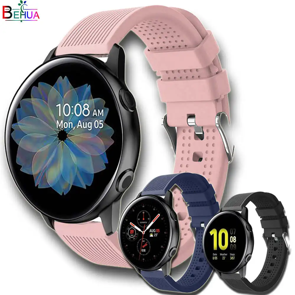 20 мм спортивный силиконовый ремешок для часов Samsung Galaxy watch active 2 40 44 смарт замена