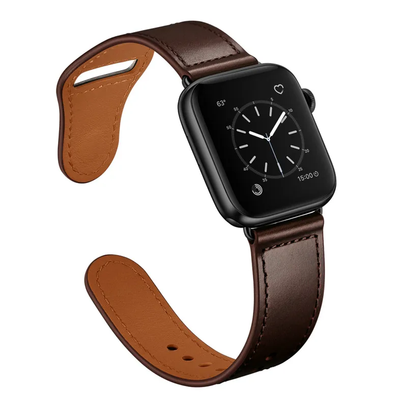 Кожаный ремешок для Apple Watch Series 5 44 мм 40 мм 42 мм 38 мм старинный ремешок из натуральной кожи для iWatch Series 4/3/2/1