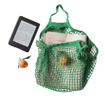 

Reusable Cotton Shopping Mesh Bag Fruit Vegetable Storage Handbag Folding Cotton Bag Large Capacity Eco Totes for Girls Women