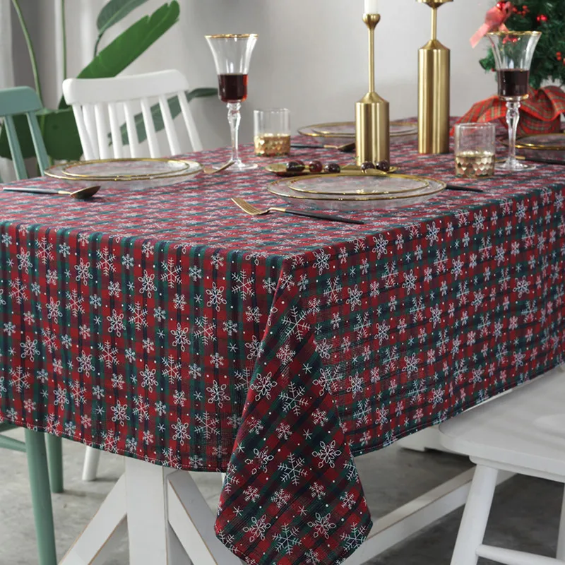  Christmas Tablecloth Table Cloth Nappe Party Wedding Table Cloth for Home Christmas Decoration Mant