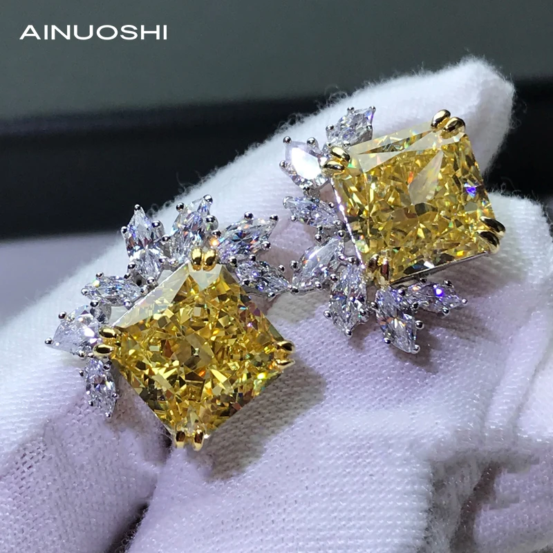 AINUOSHI квадрат 10x10 мм Огранка Принцесса парень с искусственными бриллиантами