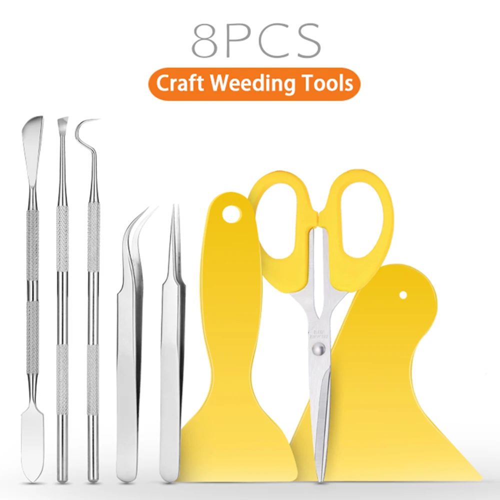 Lettering WORKLION Craft Weeding Tools for Vinyl: 8 Pcs Vinyl Weeding Tools Cameos Craft Vinyl Tools Kit for Weeding Vinyl Cricut Silhouettes Craft Basic Set 