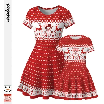 

Adult Size Mother Daughter Deer Dresses Matching Family Outfits Christmas Clothes Mommy and Me Family Cosplay Plus Size Costume