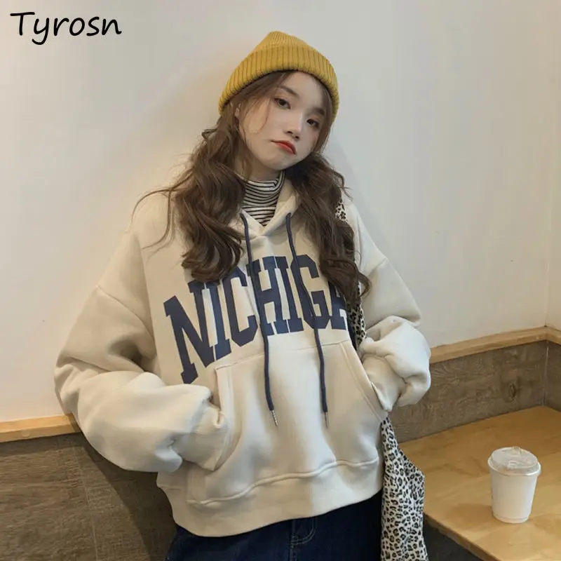 

Hooded Sweatshirts Women Winter Cloth Printed Stylish Leisure All Match Thicken Streetwear Harajuku Hoodies Students Ins
